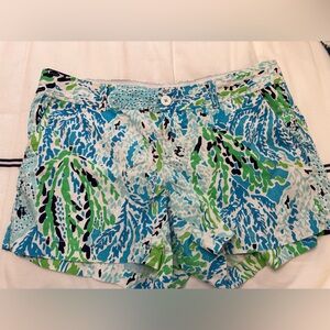 Lilly Pulitzer High Waist Blue and Green Shorts